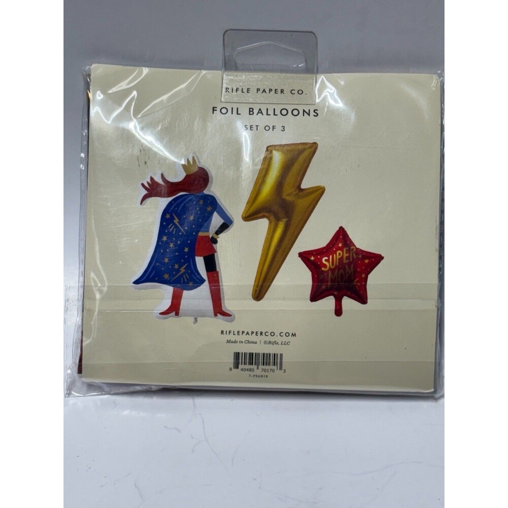 Rifle Paper Co Super Mom Foil Balloon Set of 3 Mother's Day NIP
